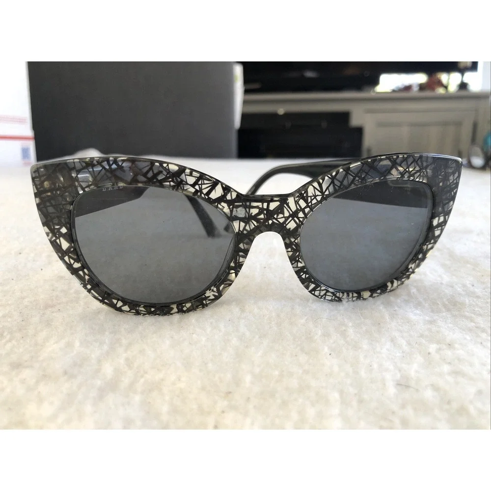L.A.M.B. LAMB SUN LA503 Blk/white Crossed Lines, Sunglasses 50 20 135